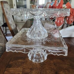 Shannon Crystal Square Cake Plate 2 Cake Plates